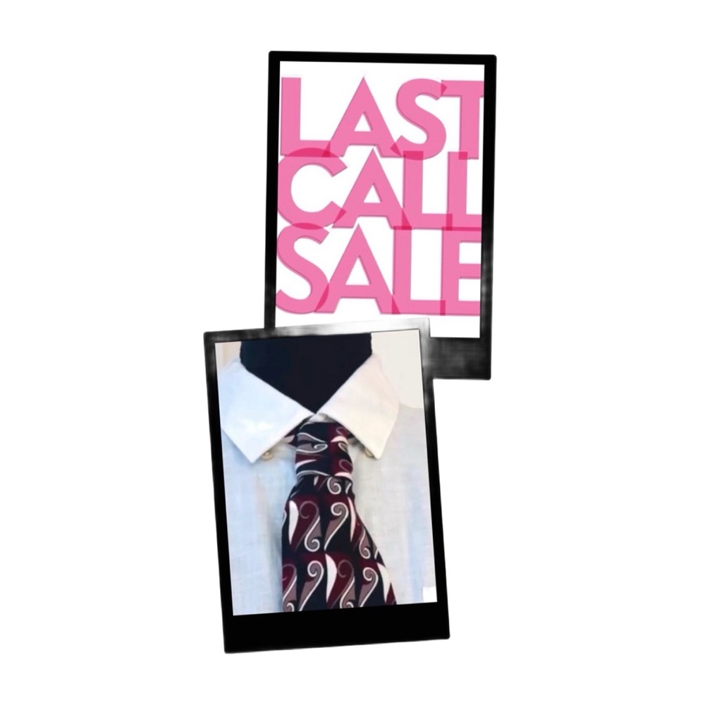 GEORGE MACHADO ~ Black, White, Burgundy Paisley Neck Tie Italian Silk